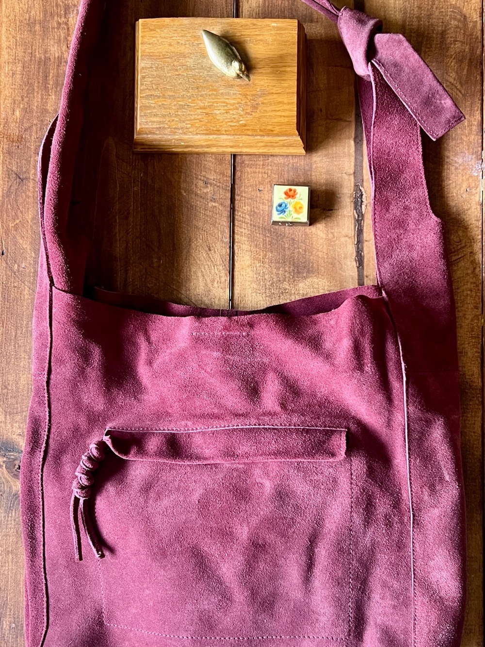 The Free People Jessa Suede Carryall in Wild Mulberry - 100% Leather - Picture 6 of 10